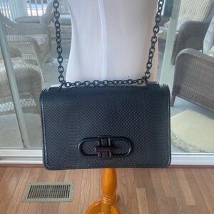 Aldo Ocerran black leather snakeskin pattern convertible, crossbody shoulder bag